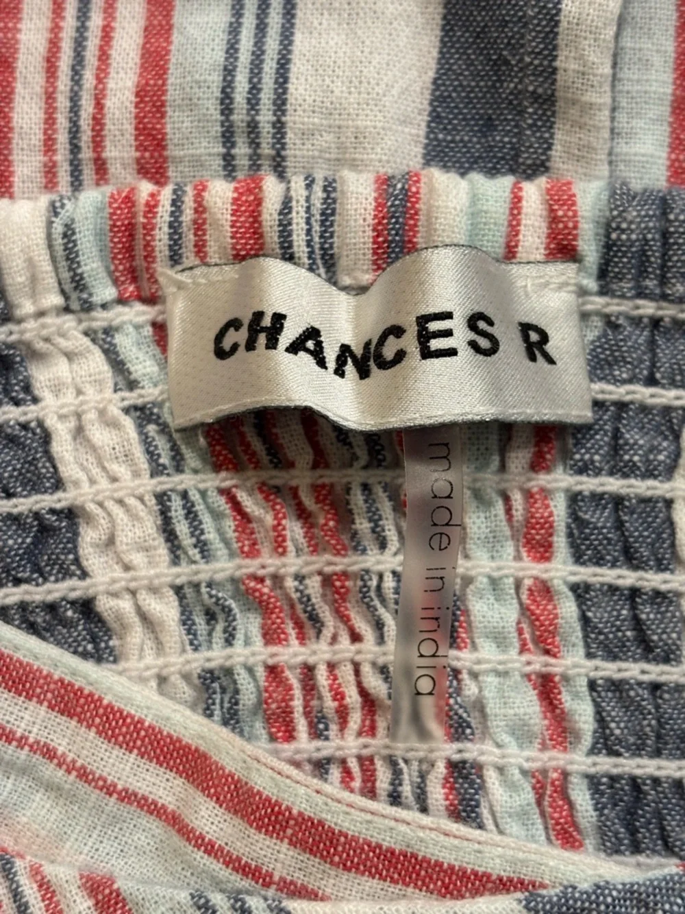 CHANCES R Striped Wide Leg Romper Overalls Linen Feel SzL Spring Summer Stretch - Picture 4 of 5